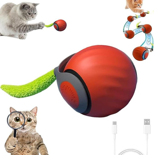 Interactive Cat Toy Balls, 2025 New Automatic Moving Smart Cat Toy Ball, Interactive Pet Toy for Cats, Dogs Indoor, Automatic Rolling Pet Toy(Blue + Orange - 2pcs)
