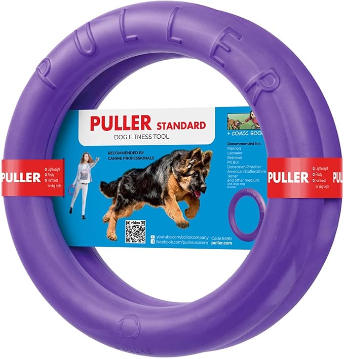 Puller Outdoor Dog Ring Toys - Dog Fetch Toy & Tug of War Dog Toy for Small Medium Large Dogs - Dog Ball & Soft Dog Frisbee Alt - Outside Dog Yard Toys - Big Dog Pull Toy - Dog Agility Jumps Tool
