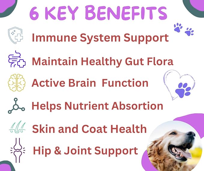 Freydell Pets Multivitamin Dog Supplement: Glucosamine Chondroitin, Probiotics, Omega Fish Oil, Skin and Coat Allergy Vitamins - Dog Supplements & Vitamins