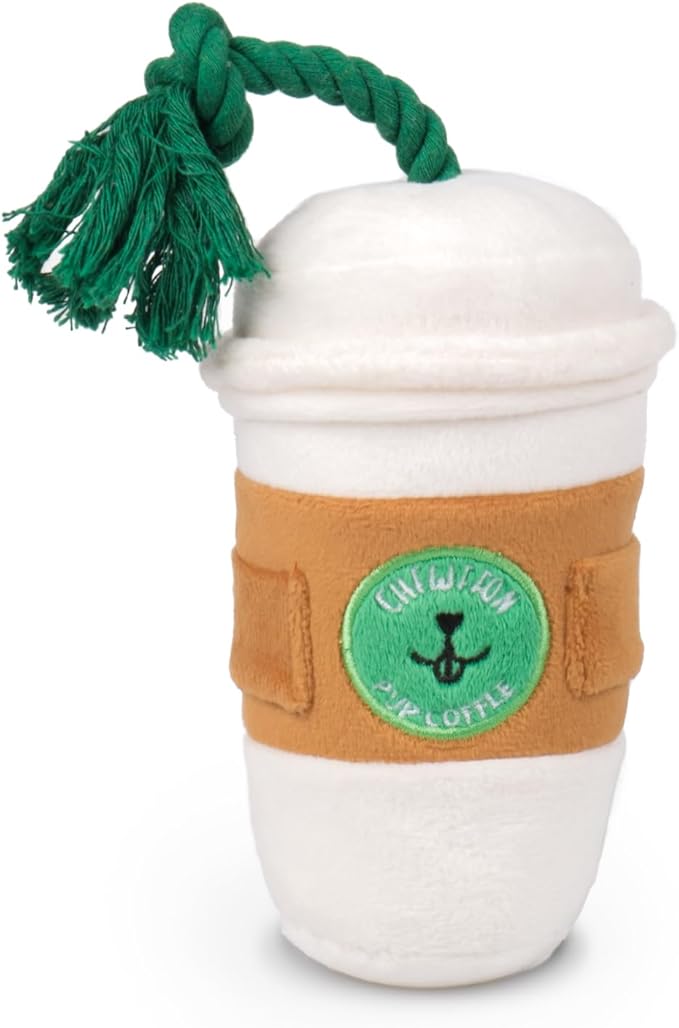 Dog Puzzle Toy, Interactive Snuffle Puppy Toys, Squeaky & Crinkle Sounds for Boredom, Cute Puppy Enrichment Toy, Coffee Cup Plush Toys for All Dog Sizes