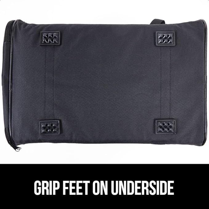 GORILLA GRIP Cat Carrier Travel Bag Up to 15 Lbs, Soft Collapsible Small Dog Carriers, Top and Side Entry Breathable Mesh, Grip Feet on Underside, Cozy Washable Waterproof Pad, Portable Kennel, Black