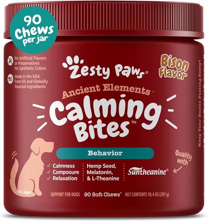 Zesty Paws Calming Chews for Dogs - for Everyday Stress, Relaxation, Composure, and Separation