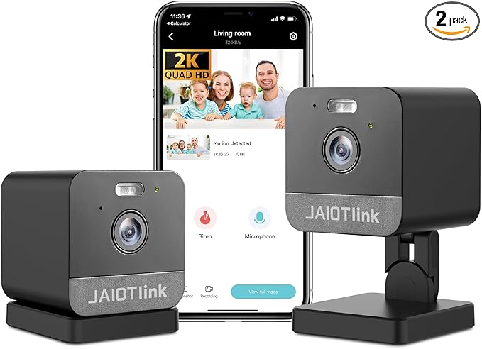 3MP Nanny & Elder Camera 2-Pack, Indoor WiFi Home Cameras with App, Night Vision, 2-Way Talk, Motion Detection, 2.4G/5G, Compatible with Alexa
