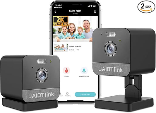 3MP Nanny & Elder Camera 2-Pack, Indoor WiFi Home Cameras with App, Night Vision, 2-Way Talk, Motion Detection, 2.4G/5G, Compatible with Alexa