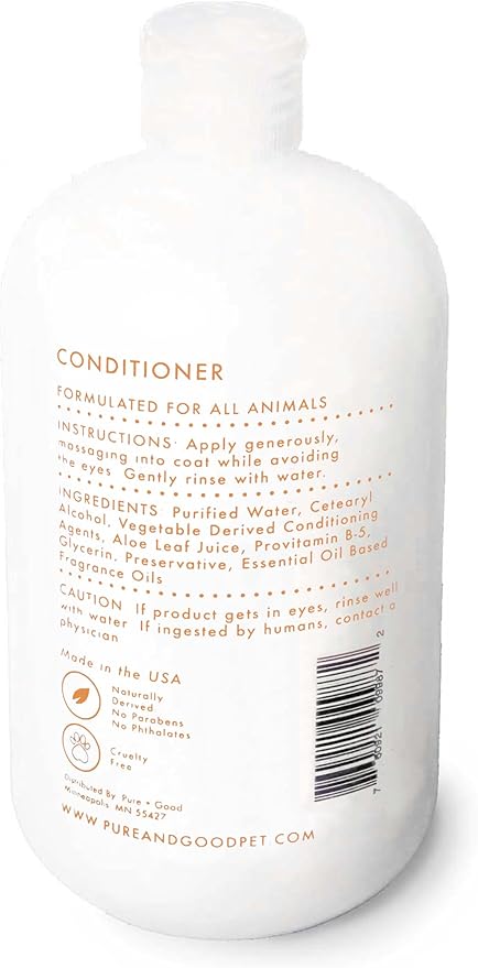 Scent Free Shampoo and Conditioner Set, Formulated for All Pets, Gentle and Cleansing, Made in The USA, Cruelty Free, 16 fl oz