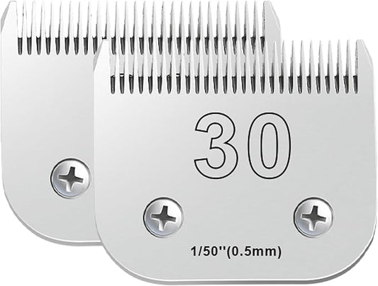 2PCS 30 Blades Dog Grooming Blades Compatible with Andis Dog Clippers,Dog Clipper Blades Compatible with Oster A5,Wahl km10 Dog Clippers for Animal Dog Cat Horse,Stainless-Steel Blade Sharp