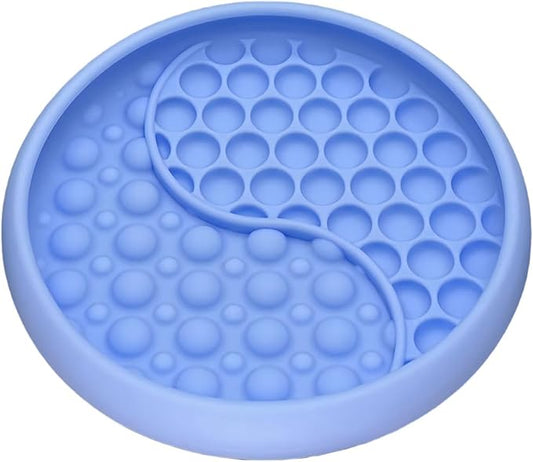 Lick Mat for Dogs, Silicone Slow Feeder Licking Mat with Non-Slip Suction Cups, Freeze-Friendly Lick Bowl for Enrichment Play, Anxiety Relief & Keeps Busy (6.0" x 1.0" Light Blue)
