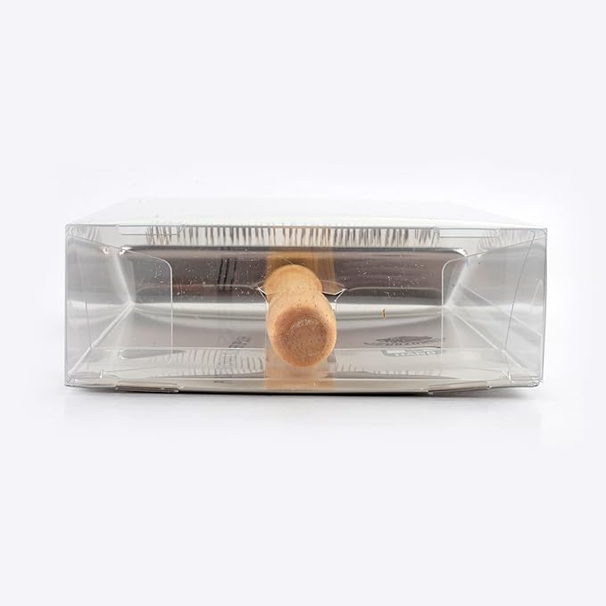 Wooden Slicker Brush - Stainless Steel Hard Pin Grooming Brush for Short-Haired Pets (Size L)