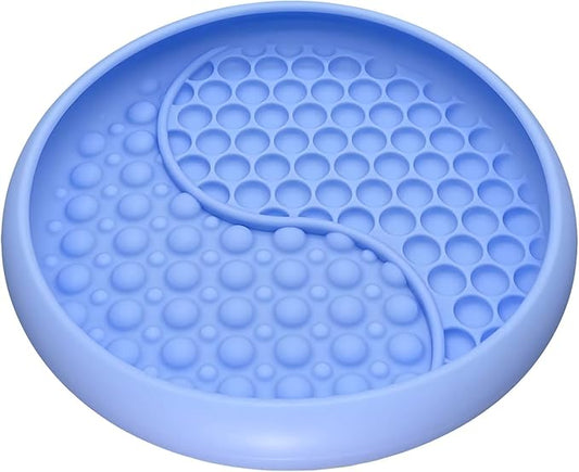 Lick Mat for Dogs, Silicone Slow Feeder Licking Mat with Non-Slip Suction Cups, Freeze-Friendly Lick Bowl for Enrichment Play, Anxiety Relief & Keeps Busy (8.0" x 1.4" Light Blue)