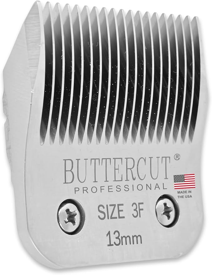 Geib Buttercut Detachable Replacement Dog Clipper Blade - Size 3F, Stainless Steel Long-Lasting Sharp Edges, 1/2-Inch Length, Compatible with Andis A5, Oster A5, Wahl KM10, Size-3F Dog Grooming Blade