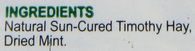 Kaytee All Natural Timothy Hay Plus Mint for Guinea Pigs, Rabbits & Other Small Animals, 24 Ounce (Pack of 2)