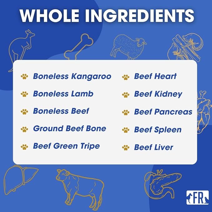 Freeze-Dried Raw Cat Food - Kangaroo & Lamb Formula, High Protein, Grain-Free, Whole Ingredients, No Additives, Meal Mixer or Topper - Supports Healthy Digestion, Coat, and Joints