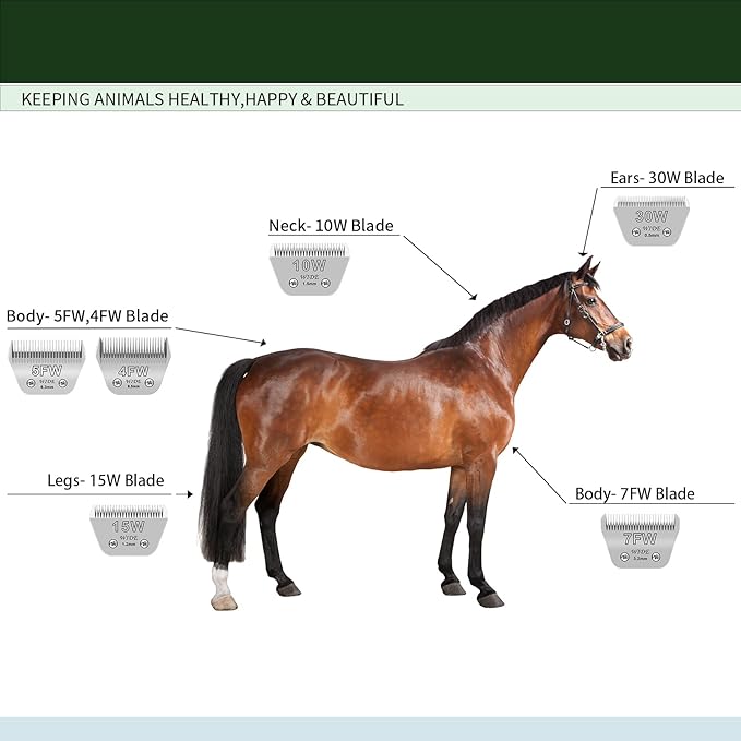 3 Pack 7 Wide Blades for Dog Grooming,Compatible with Andis,Oster A5,Wahl km10 Clippers,Cutting Length 1/8"