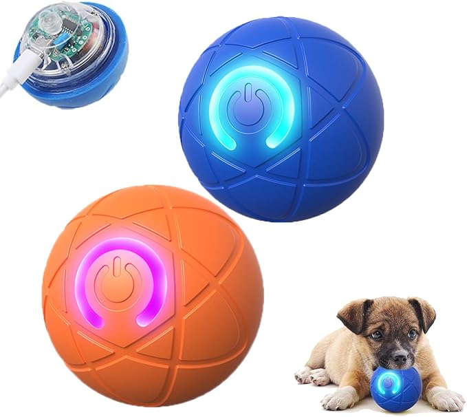 2025 New Shaky Ball Toy for Dogs, Vibrating Dog Ball, Shaking Dog Balls, Suitable for All Dogs 2PCS (Blue+Orange)
