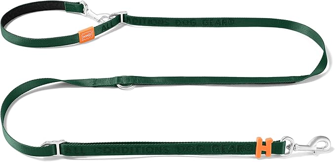 HOWGO Hands Free Dog Leash with Padded Handle,Multifunctional Crossbody Waist Leash for Walking Running Jogging Training,7.5 FT Nylon Adjustable Length for All Breeds(Green, Ultralight)