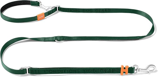 HOWGO Hands Free Dog Leash with Padded Handle,Multifunctional Crossbody Waist Leash for Walking Running Jogging Training,7.5 FT Nylon Adjustable Length for All Breeds(Green, Ultralight)