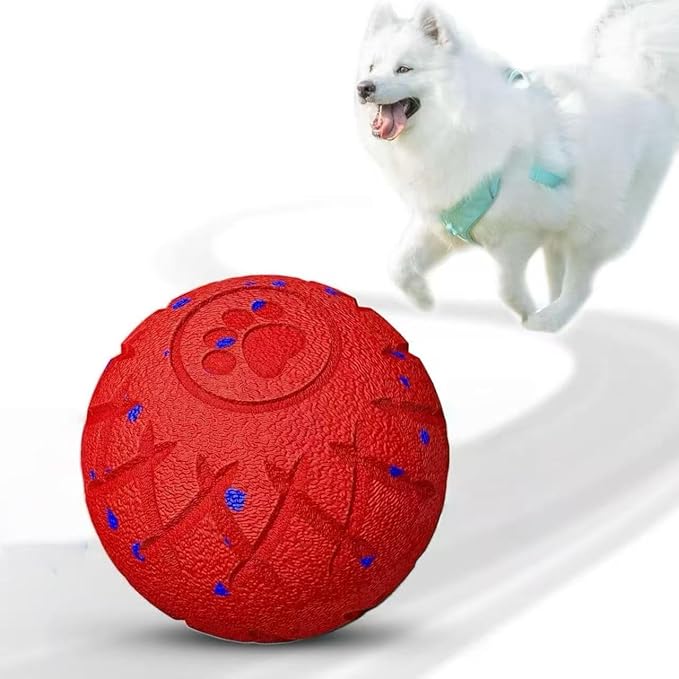 Smart Interactive Dog Toy, Automatic Moving, Bouncing and Stimulation, Silent Foam Material, IP54 Waterproof Rating, Active Rolling,Dog Ball for Medium and Large Dogs,Dog Birthday (Red)