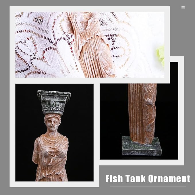 Fish Tank Statue Decor, Aquarium Goddess Statue, Fish Tank Decor, Aquarium Landscape Decoration Resin Greek Goddess Statue (2Pcs)