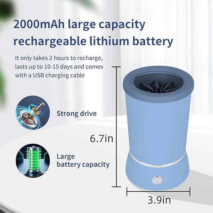 Dog Paw Cleaner，Automatic paw cleaner For dogs, Type-c Charging, Designed For Small To Medium Sized Dogs ，Easy To Carry，Keeps Homes Clean (blue)