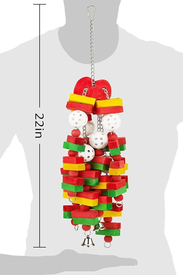 MEWTOGO Large Bird Parrot Toys for Cockatoos African Grey Macaws and Amazon Parrots Bird Gift