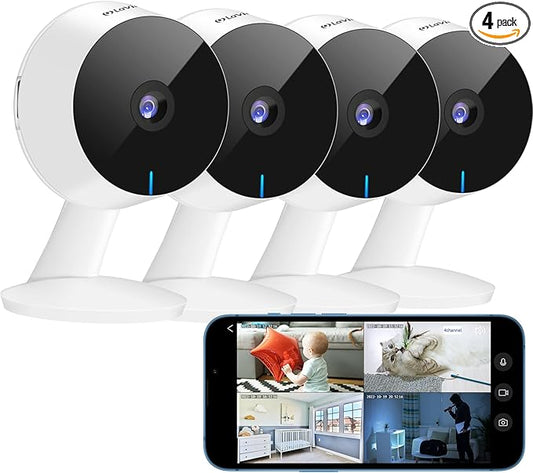 LaView 5MP 3K Cameras for Home Security Indoor,Home Security Camera for Baby/Elder/Pet/Nanny,Baby Cam Starlight Sensor Color Night Vision,US Cloud Service,Compatible with Alexa