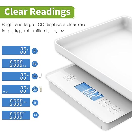 11lbs/0.1g Pet Scale for Small Animal, Whelping Scale, Guinea Pig Weighing Scale, High Precision 0.003oz, Suitable for All Newborn Pets, Kittens, Turtles,