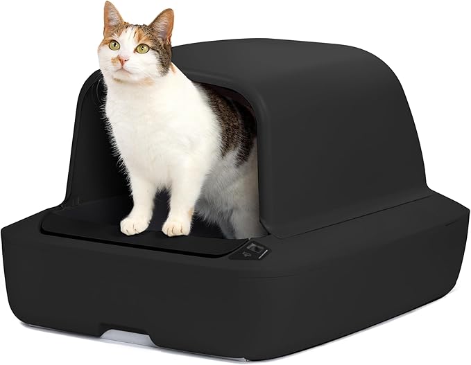 PetSafe ScoopFree Crystal Pro Automatic Self Cleaning Cat Litter Box System – Enclosed Front-Entry – Advanced Odor Control – Includes 1 Disposable Crystal Litter Tray – Black (ZAL00-18159)