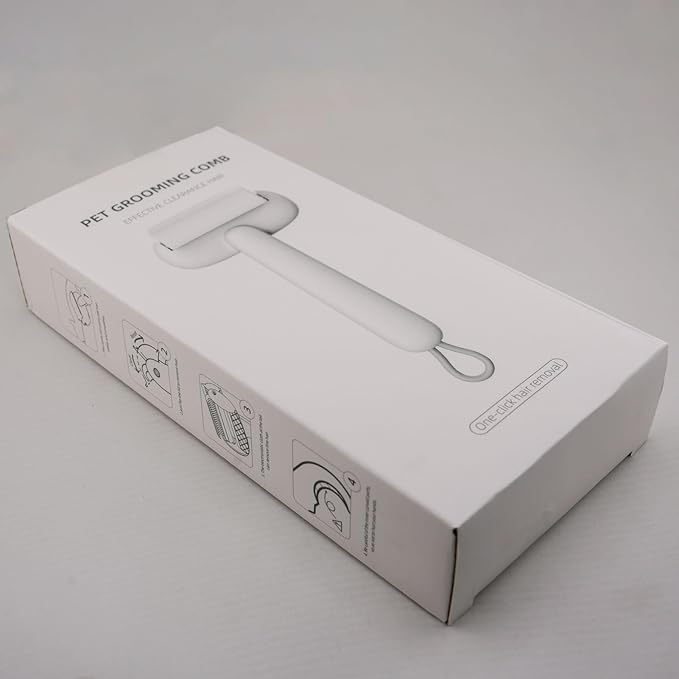 Self Cleaning Grooming Brush for Shedding Pets Rake Gently Removes Loose Undercoat Mats Tangled (Black)