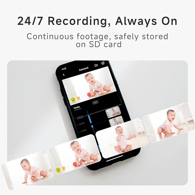 Noorio 2K Indoor Security Camera, Pet Camera with Speaker Pan&Tilt, One Click Call Baby Monitor Night Vision, Smart Motion Tracking Cam for Dogs, Plug-in 24/7 SD&Cloud Storage, CS201