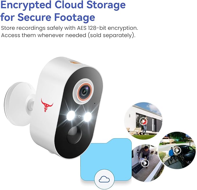 1080p Wireless Security Camera, 2.4GHz Wi-Fi, Color Night Vision, AI Human Detection, PIR Motion Detection, 2-Way Talk, Outdoor Surveillance Bullet Cam (1 Pack)