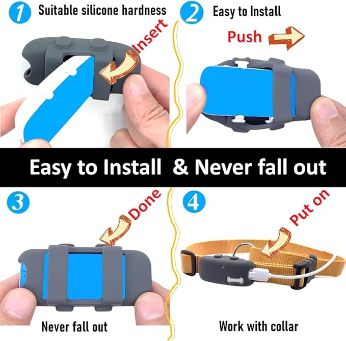 2 Pack Silicone Holder Compatible for Tractive GPS Pet Tracker,Rubber Accessories Cover for Necklace,Secure Sturdy tag case for Dog cat Collar