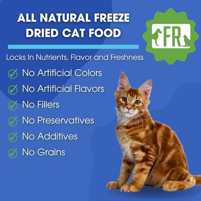 Freeze-Dried Raw Cat Food - Lamb Formula, High Protein, Grain-Free, Whole Ingredients, No Additives, Meal Mixer or Topper - Supports Healthy Digestion, Coat, and Joints