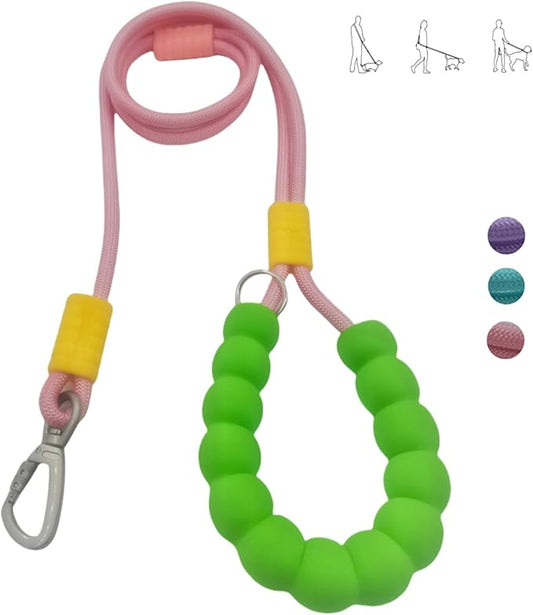 Hands Free Dog Leash,Adjustable Bungee Waist & Crossbody Leash with Comfortable Handle,Heavy Duty Nylon Rope for Small to Large Dogs,Safety Lock for Running,Hiking,Walking (Pink-6ft)