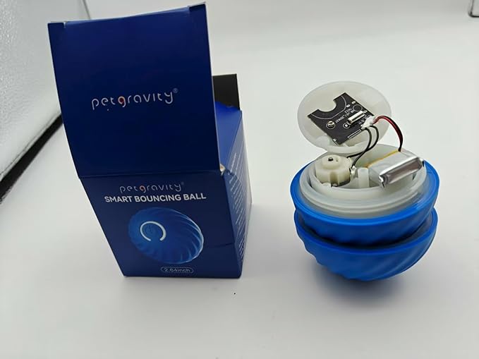 Interactive Dog Ball Toys - Smart Electric Dog Toys to Keep Them Busy with 2 Cover, Automatic Rolling and Jumping Pet Balls Ball for Dogs - Cats, Pet Interactive Toy Balls - Rechargeable, Blue