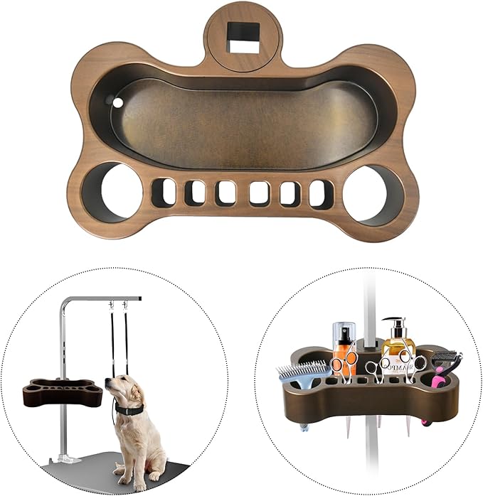 Adjustable Pet Grooming Organizer - Multi-Compartment Holder for Brushes, Scissors and Grooming Accessories