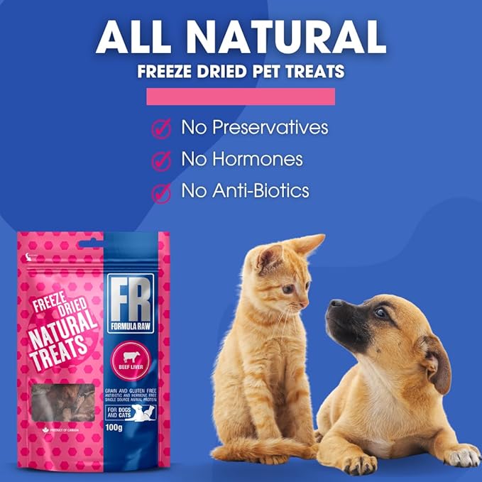 Freeze-Dried Beef Liver Pet Treats – Single Ingredient, High Protein Natural Snack for Dogs and Cats – Grain-Free, All Life Stages, Training & Reward Use