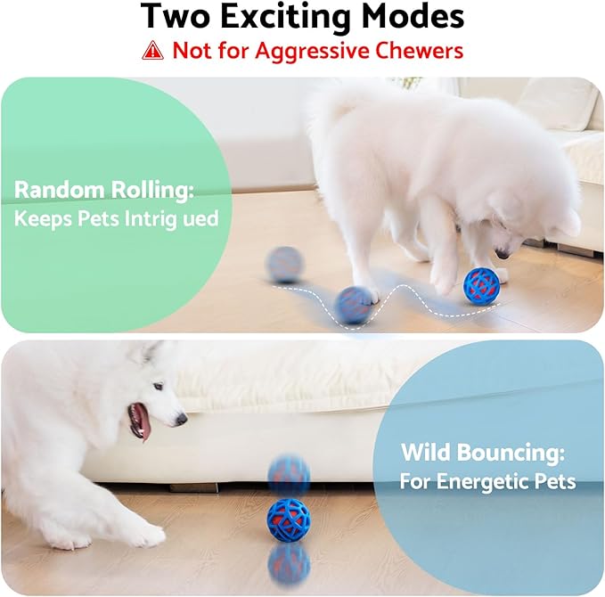 seagi Interactive Dog Toys – Durable Automatic Bouncing & Vibrating Interactive Dog Ball for Smart Play, Motion-Activated Moving Dog Toy for Small/Medium/Large Dogs,USB Rechargeable (Orange)