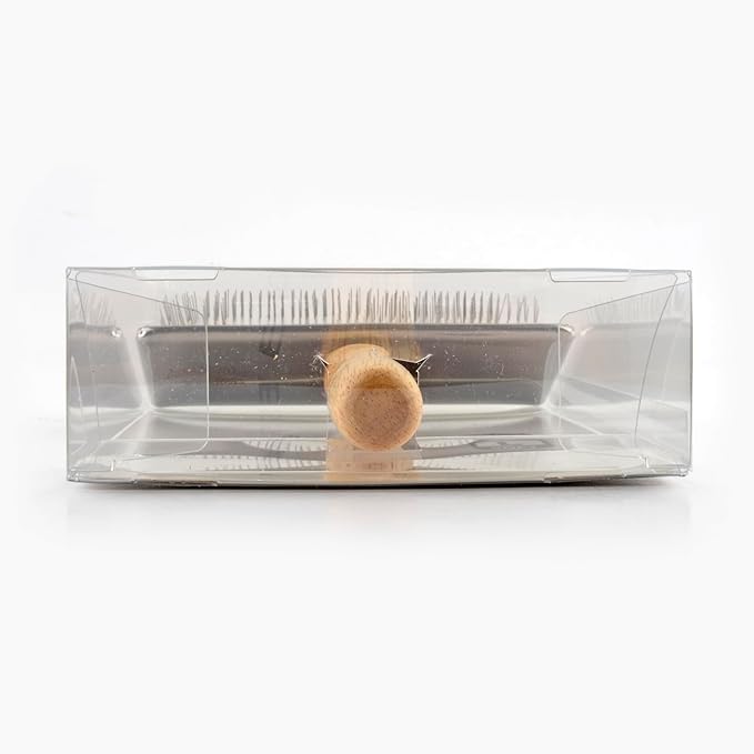 Wooden Slicker Brush for Dogs (Size L) - Stainless Steel Soft Pin Grooming Brush for Short Haired Pets