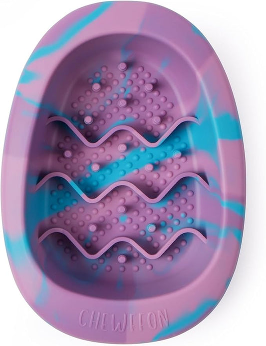 Interactive Dog&Cat Lick Mat Bowls, BPA-Free Silicone Dog Slow Feeder with Suction Cups, Non Slip Food Bowl for Dogs and Cats, Reduces Boredom and Anxiety, Dishwasher Safe, Blueberry Small