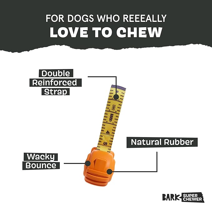 Barkbox Tug Measure Durable Dog Toy, Perfect for Strong Chewers and Interactive Play - Large