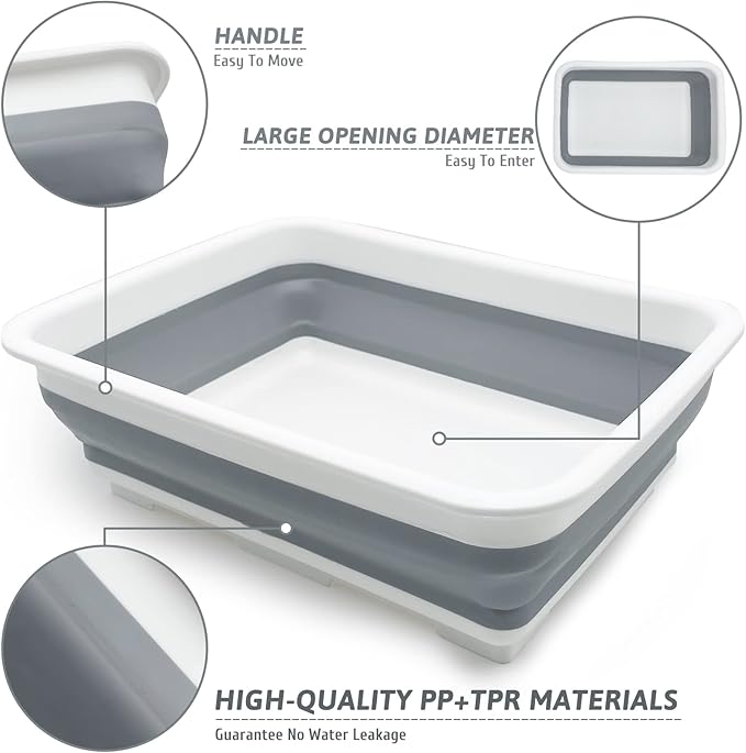 Fhiny 2PCS Open Cat Litter Box, Kitten Potty Pan Semi-Enclosed Foldable Waterproof Travel Toilet Low Entrance for Indoor Cats Small Pet Kitty Rabbit Supplies Easy to Clean and Assemble