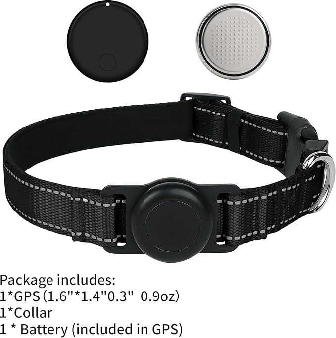 GPS Tracker for Dogs (1 Pack), Mini GPS Cat Tracker, Smart Pet Activity Tracker (iOS Only), No Monthly Fee, Compatible with Apple Find My, Anti-Lost, Finder Tag for Vehicles/Pets/Kids/Items