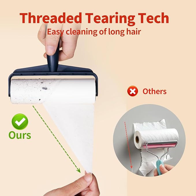 Floor Lint Rollers for Pet Hair Extra Sticky Mop，9.84in with 51.2in Long Handle Large Lint Remover Roller for Carpet Cleaner Cars, Clothing, and Pet Hair Picker from Floors