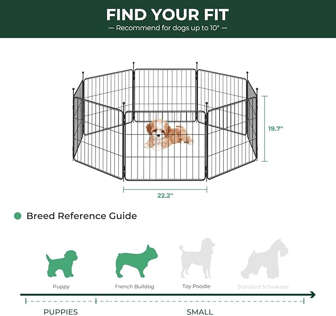 FXW MiniPaws Unleashed Dog Playpen for Yard & RV Camping, Expandable 20-inch 24 Panels for Puppies and Small Dogs, Portable for Indoor and Outdoor Use