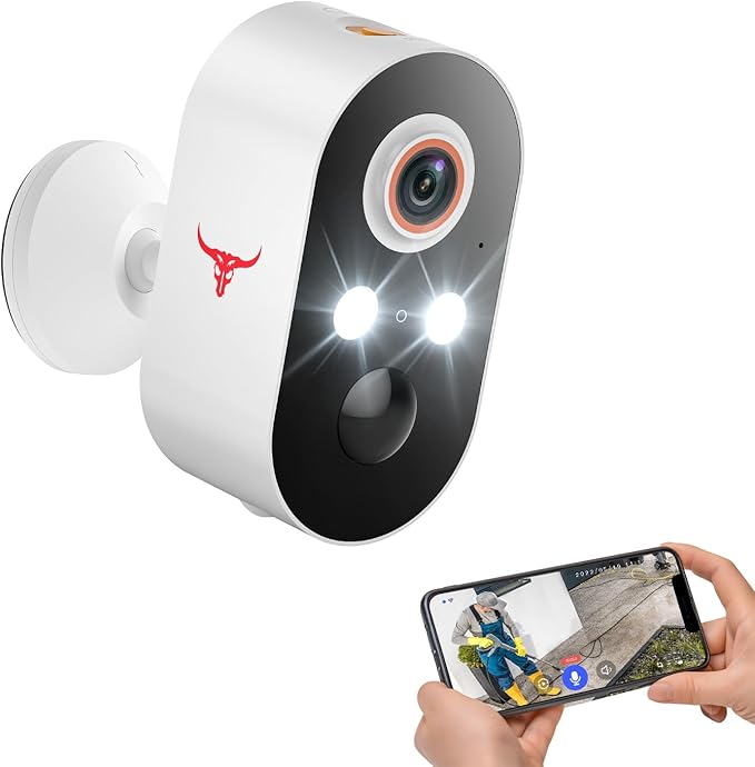 1080p Wireless Security Camera, 2.4GHz Wi-Fi, Color Night Vision, AI Human Detection, PIR Motion Detection, 2-Way Talk, Outdoor Surveillance Bullet Cam (1 Pack)