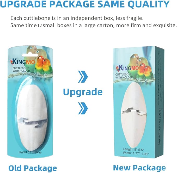 Jmxu's 5"-5.5" Bird Cuttlebone for Parakeets, Cuddle Bone with Metal Holder, Cuttlefish Bone for Sharp Beaks, Natural Birds Calcium for Parrots Cockatiels Budgie, 12Pcs