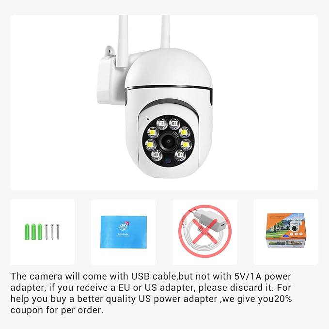 PEGATISAN 3MP WiFi Surveillance Security Camera Outdoor/Home/Dome, Pan-Tilt 360° View, 3MP, Motion Detection and Siren, 2-Way Audio,Full Color Night Vision, Waterproof