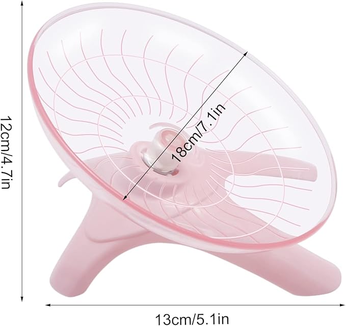 Hamster Wheel Hamster Flying Saucer Silent Exercise Wheel Running Wheel for Dwarf Hamsters Gerbil Mice Small Animals (Pink)