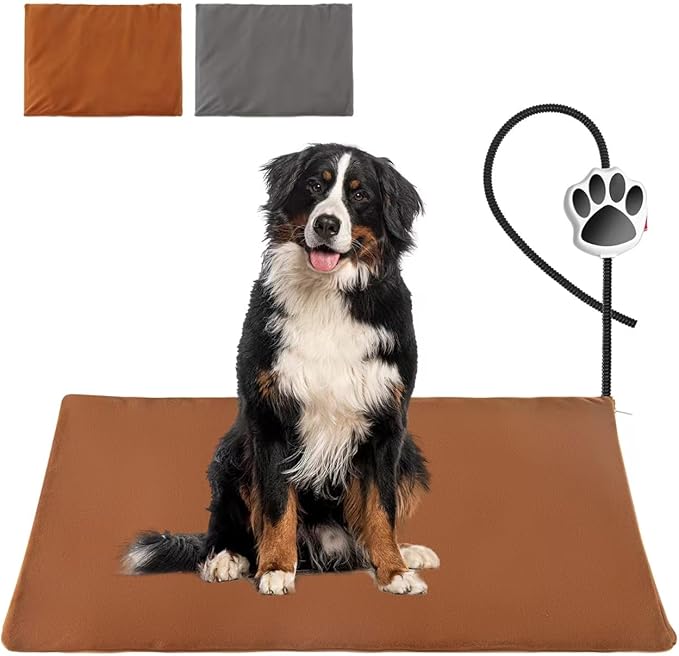 On/Off Switch Electric Pet Heating Pad with Chew Resistant Cord and 2PCS Machine Washable Cover,Indoor Heated Pet Bed Warmer,for Cat Beds and Dog Beds (Medium)