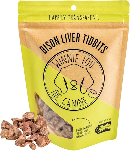 Freeze Dried Bison Liver Tidbits - Single Ingredient, Human-Grade, No Artificial Flavors or Fillers, Perfect for Training (Pack of 1)